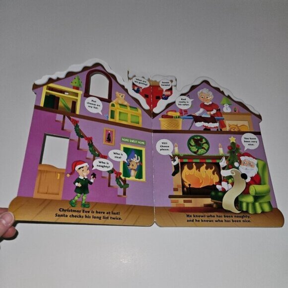 4 Christmas Board Books Lot Here Comes Santa Busy Day Snowy Stories Reindeer - Picture 4 of 13